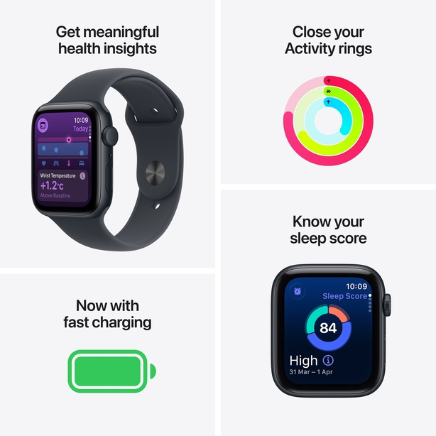 Apple Watch SE 3 GPS + Cellular 40mm Starlight Aluminium Case with Starlight Sport Band - M/L image 3