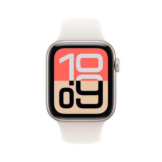 Apple Watch SE 3 GPS + Cellular 44mm Starlight Aluminium Case with Starlight Sport Band - M/L image 2