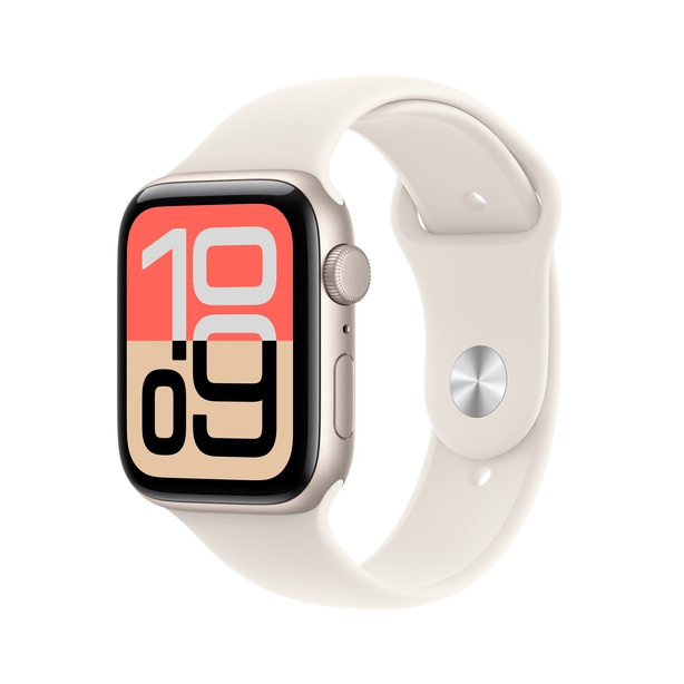 Apple Watch SE 3 GPS 44mm Starlight Aluminium Case with Starlight Sport Band - S/M image 1
