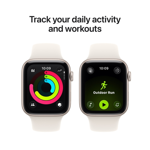Apple Watch SE 3 GPS 44mm Starlight Aluminium Case with Starlight Sport Band - S/M image 6
