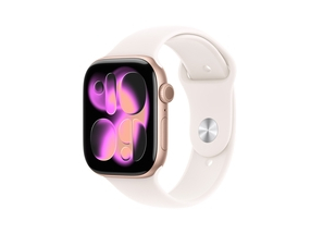 Apple Watch Series 11 GPS + Cellular 42mm Rose Gold Aluminium Case with Light Blush Sport Band - S/M