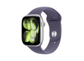 Apple Watch Series 11 GPS + Cellular 46mm Silver Aluminium Case with Purple Fog Sport Band - M/L