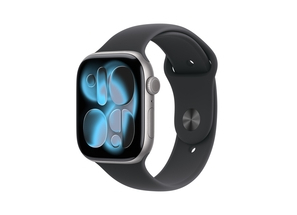 Apple Watch Series 11 GPS + Cellular 46mm Space Grey Aluminium Case with Black Sport Band - S/M