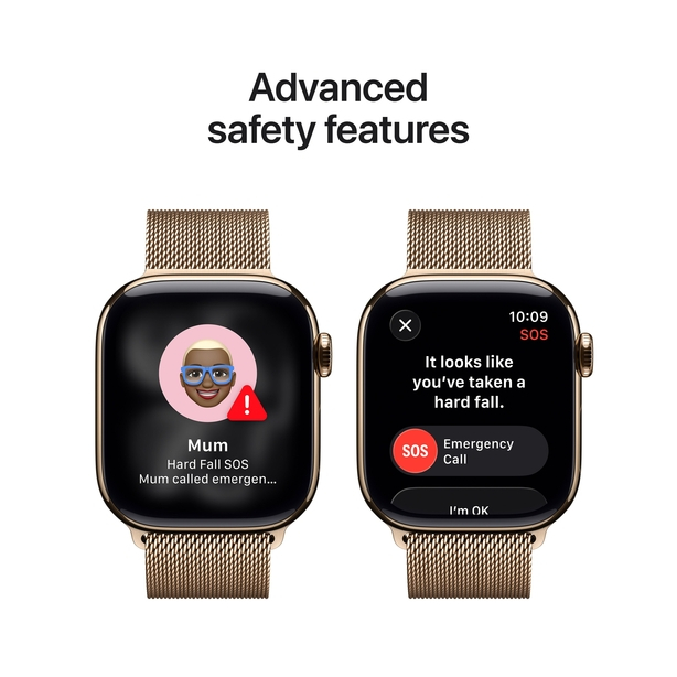 Apple Watch Series 11 GPS + Cellular 42mm Gold Titanium Case with Gold Milanese Loop image 6