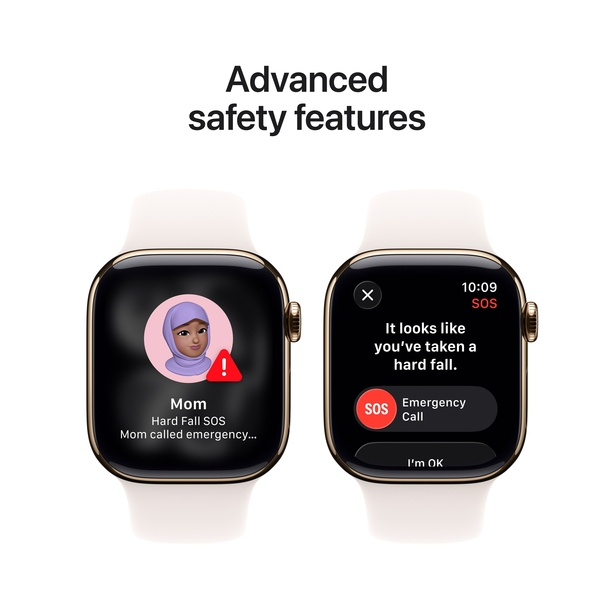 Apple Watch Series 11 GPS + Cellular 42mm Gold Titanium Case with Light Blush Sport Band - S/M image 5
