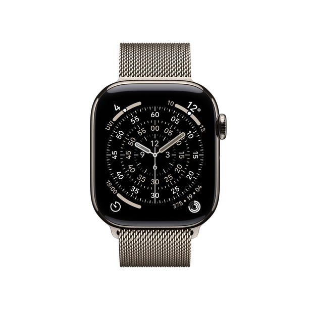 Apple Watch Series 11 GPS + Cellular 42mm Natural Titanium Case with Natural Milanese Loop image 2