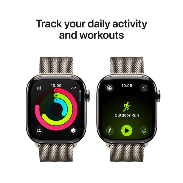 Apple Watch Series 11 GPS + Cellular 42mm Natural Titanium Case with Natural Milanese Loop image 4