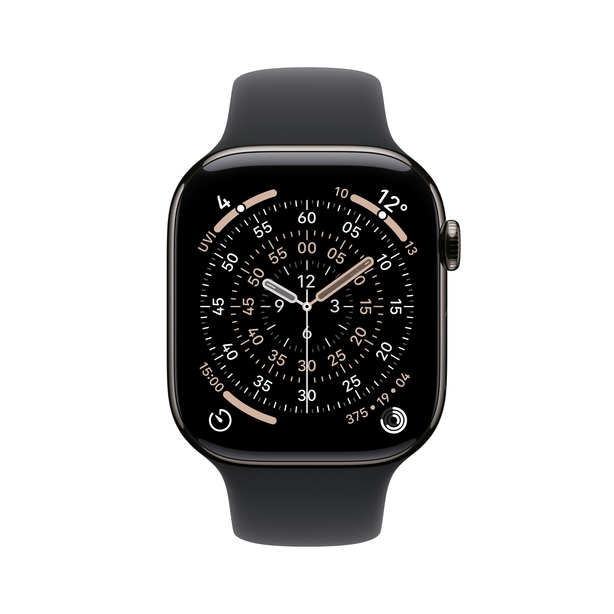 Apple Watch Series 11 GPS + Cellular 42mm Slate Titanium Case with Black Sport Band - M/L image 2
