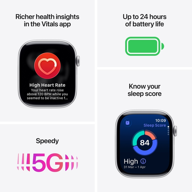 Apple Watch Series 11 GPS + Cellular 42mm Slate Titanium Case with Black Sport Band - M/L image 3