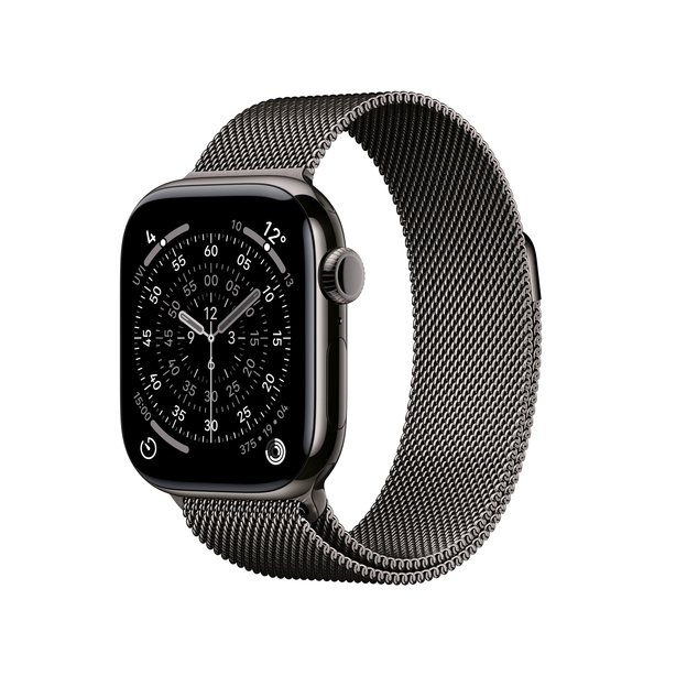 Apple Watch Series 11 GPS + Cellular 42mm Slate Titanium Case with Slate Milanese Loop image 1