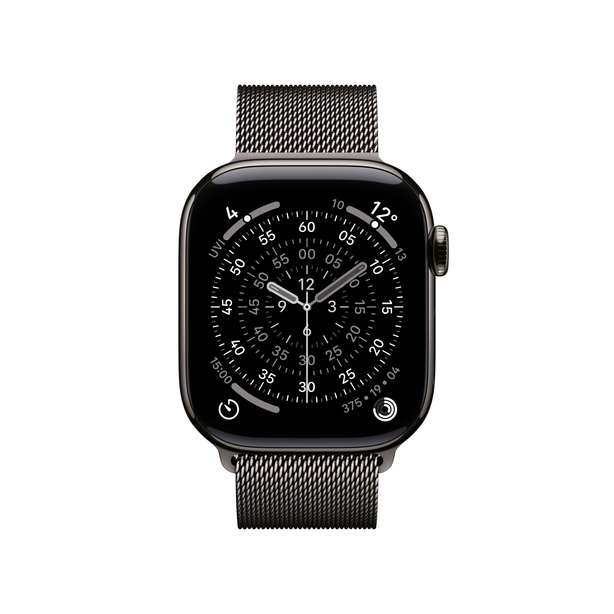 Apple Watch Series 11 GPS + Cellular 42mm Slate Titanium Case with Slate Milanese Loop image 2