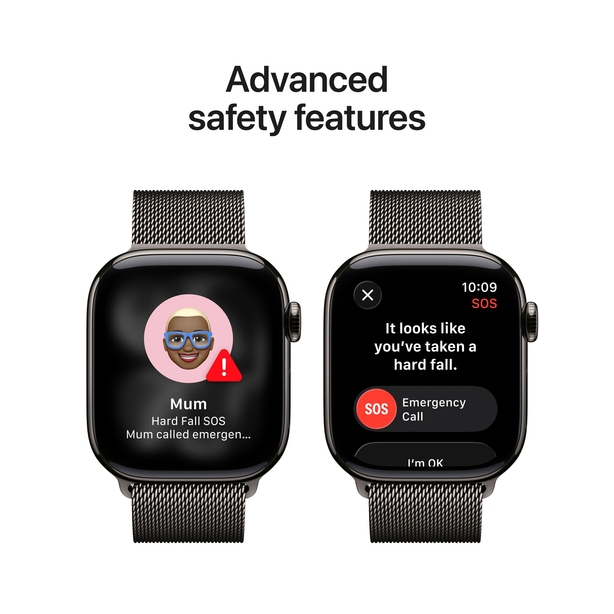 Apple Watch Series 11 GPS + Cellular 42mm Slate Titanium Case with Slate Milanese Loop image 6