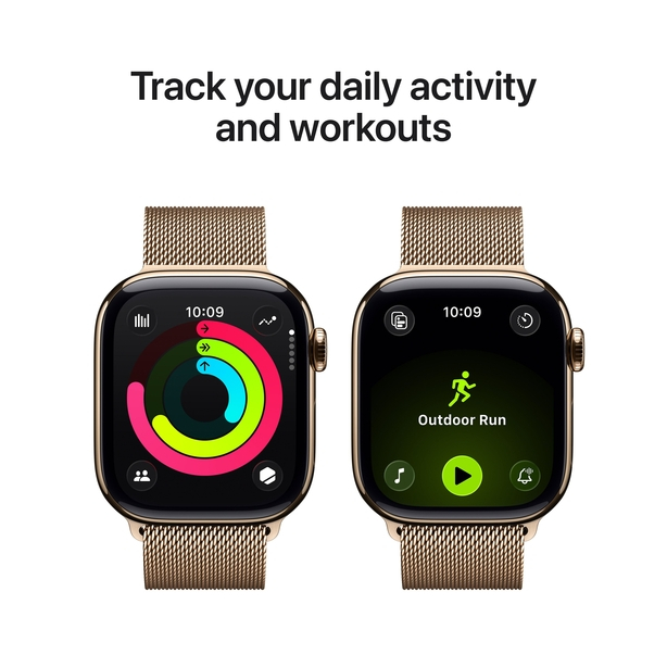 Apple Watch Series 11 GPS + Cellular 46mm Gold Titanium Case with Gold Milanese Loop - M/L image 4