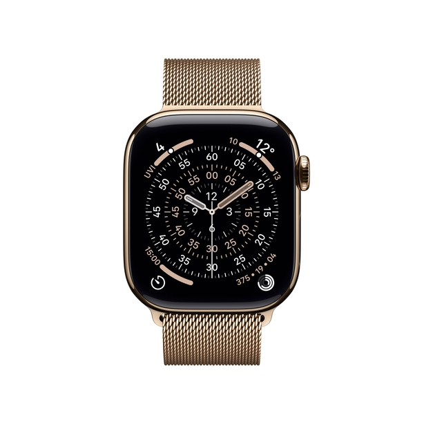 Apple Watch Series 11 GPS + Cellular 46mm Gold Titanium Case with Gold Milanese Loop - S/M image 2