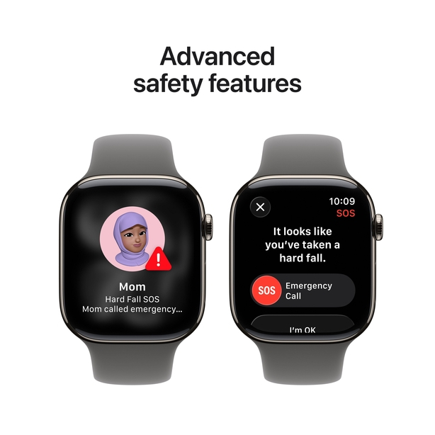 Apple Watch Series 11 GPS + Cellular 46mm Natural Titanium Case with Stone Grey Sport Band - M/L image 6