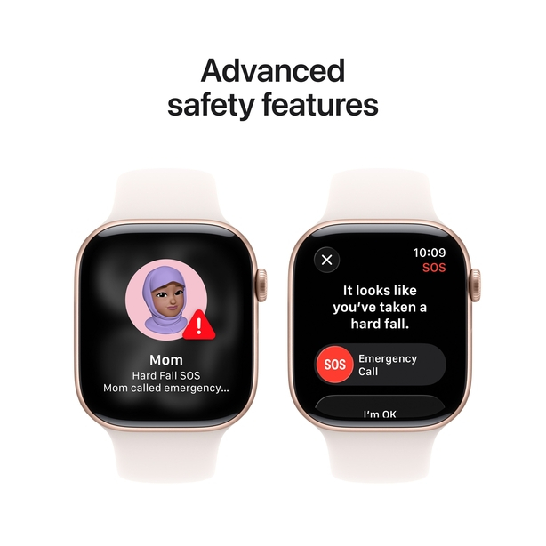 Apple Watch Series 11 GPS + Cellular 46mm Rose Gold Aluminium Case with Light Blush Sport Band - S/M image 6