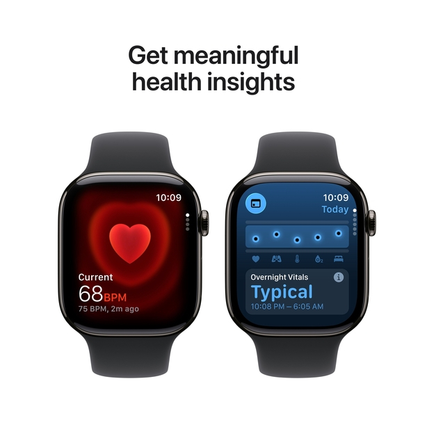 Apple Watch Series 11 GPS + Cellular 46mm Slate Titanium Case with Black Sport Band - S/M image 5