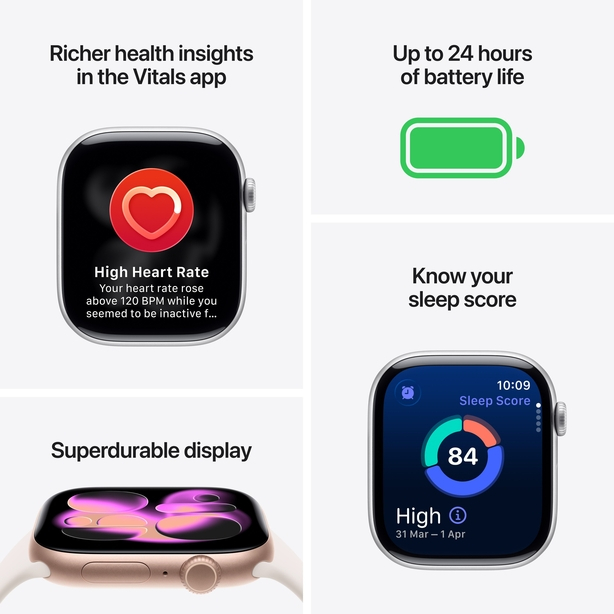 Apple Watch Series 11 GPS 42mm Jet Black Aluminium Case with Black Sport Band - M/L image 3