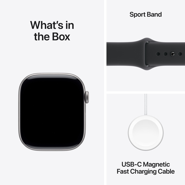 Apple Watch Series 11 GPS 42mm Space Grey Aluminium Case with Black Sport Band - M/L image 8