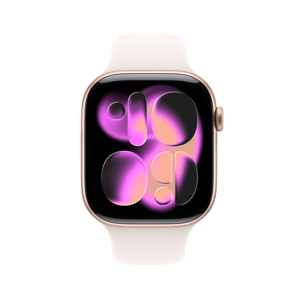 Apple Watch Series 11 GPS 46mm Rose Gold Aluminium Case with Light Blush Sport Band - M/L image 2