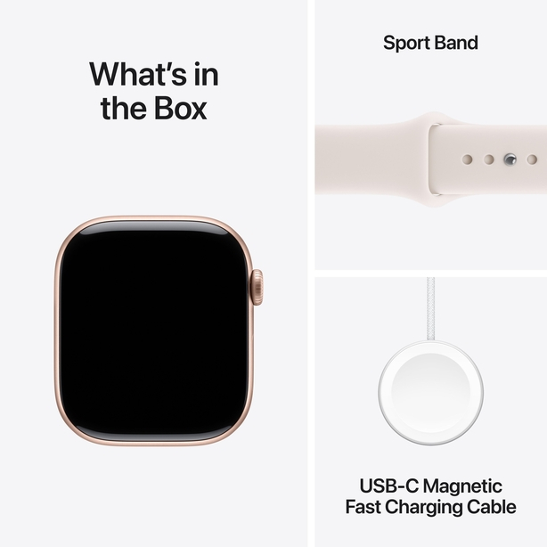 Apple Watch Series 11 GPS 46mm Rose Gold Aluminium Case with Light Blush Sport Band - S/M image 8