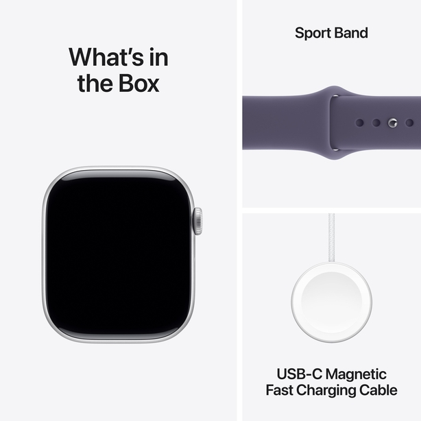 Apple Watch Series 11 GPS 46mm Silver Aluminium Case with Purple Fog Sport Band - M/L image 8
