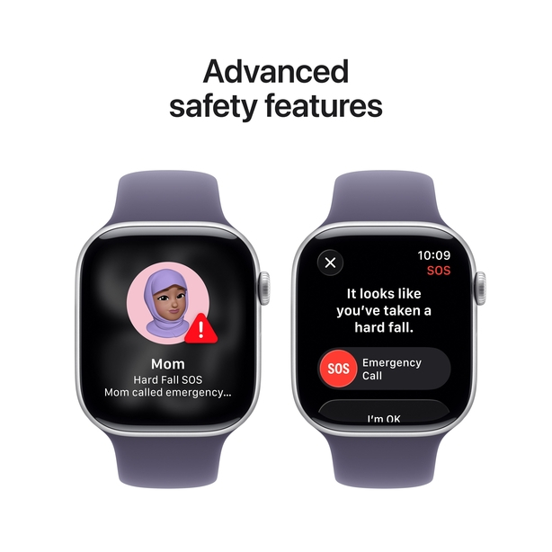 Apple Watch Series 11 GPS 46mm Silver Aluminium Case with Purple Fog Sport Band - S/M image 6