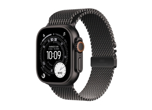 Apple Watch Ultra 3 GPS + Cellular 49mm Black Titanium Case with Black Titanium Milanese Loop - Medium