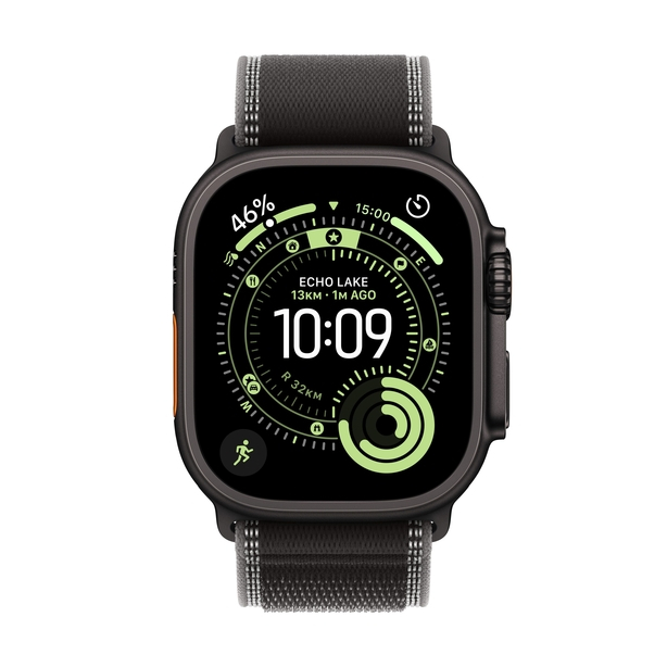 Apple Watch Ultra 3 GPS + Cellular 49mm Black Titanium Case with Black/Charcoal Trail Loop - M/L image 2