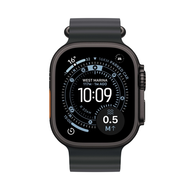 Apple Watch Ultra 3 GPS + Cellular 49mm Black Titanium Case with Black Ocean Band image 2