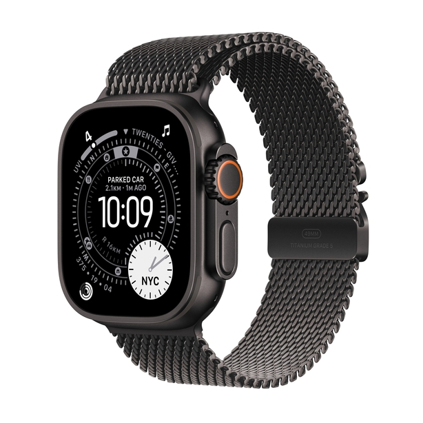 Apple Watch Ultra 3 GPS + Cellular 49mm Black Titanium Case with Black Titanium Milanese Loop - Large image 1