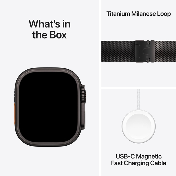 Apple Watch Ultra 3 GPS + Cellular 49mm Black Titanium Case with Black Titanium Milanese Loop - Small image 7