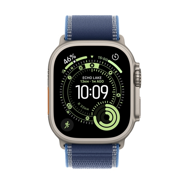Apple Watch Ultra 3 GPS + Cellular 49mm Natural Titanium Case with Blue/Bright Blue Trail Loop - S/M image 2
