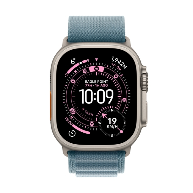 Apple Watch Ultra 3 GPS + Cellular 49mm Natural Titanium Case with Light Blue Alpine Loop - Large image 1