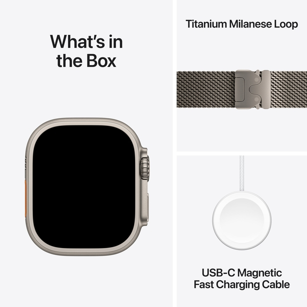 Apple Watch Ultra 3 GPS + Cellular 49mm Natural Titanium Case with Natural Titanium Milanese Loop - Medium image 7